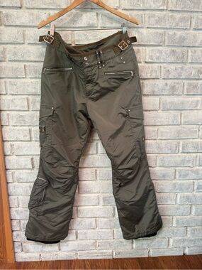 Bogner Men's Olive Cargo Snow Pants with Multi-Pocket Utility